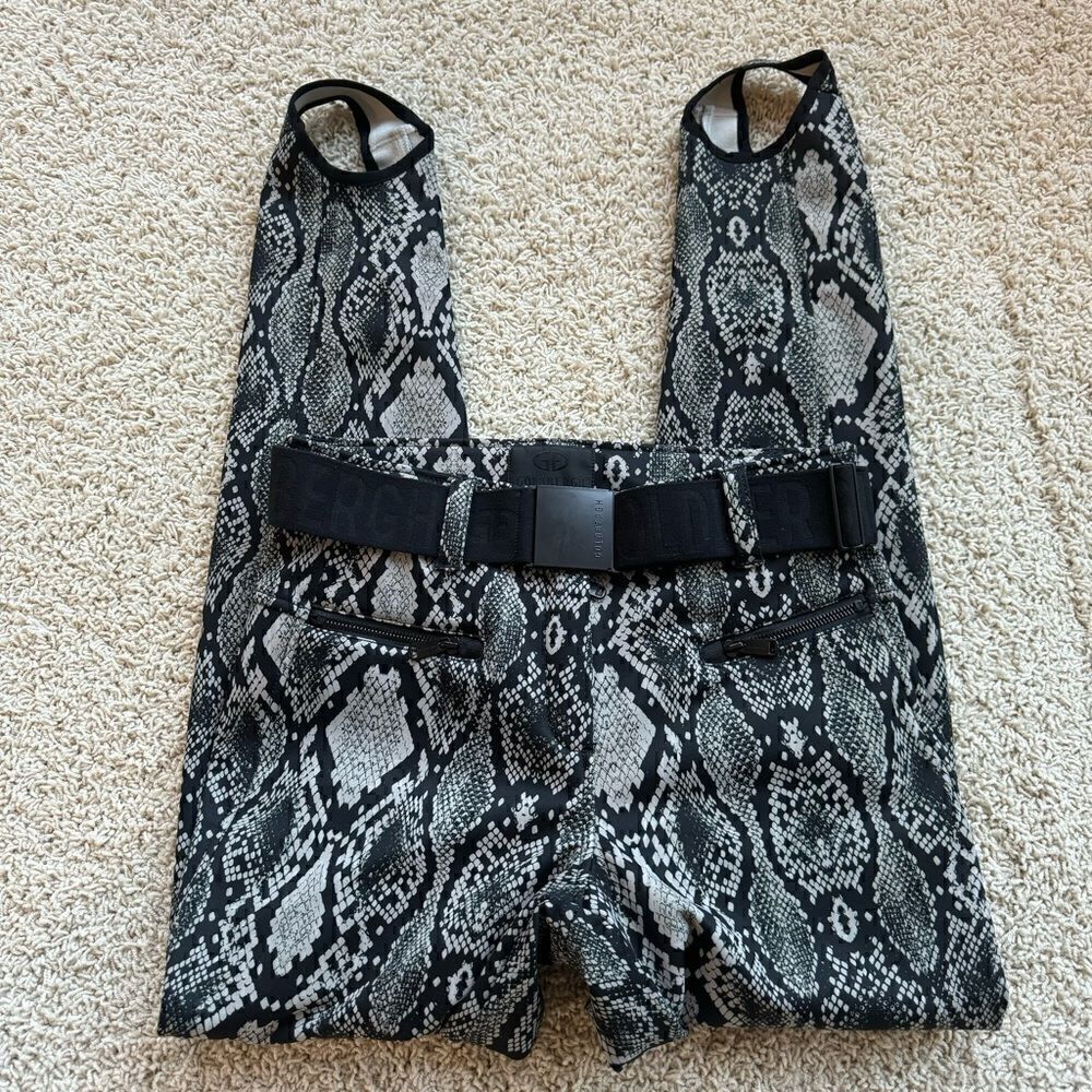 Goldbergh Skin Belted Snake-print Slim-leg Stirrup Ski Pants Animal print 10